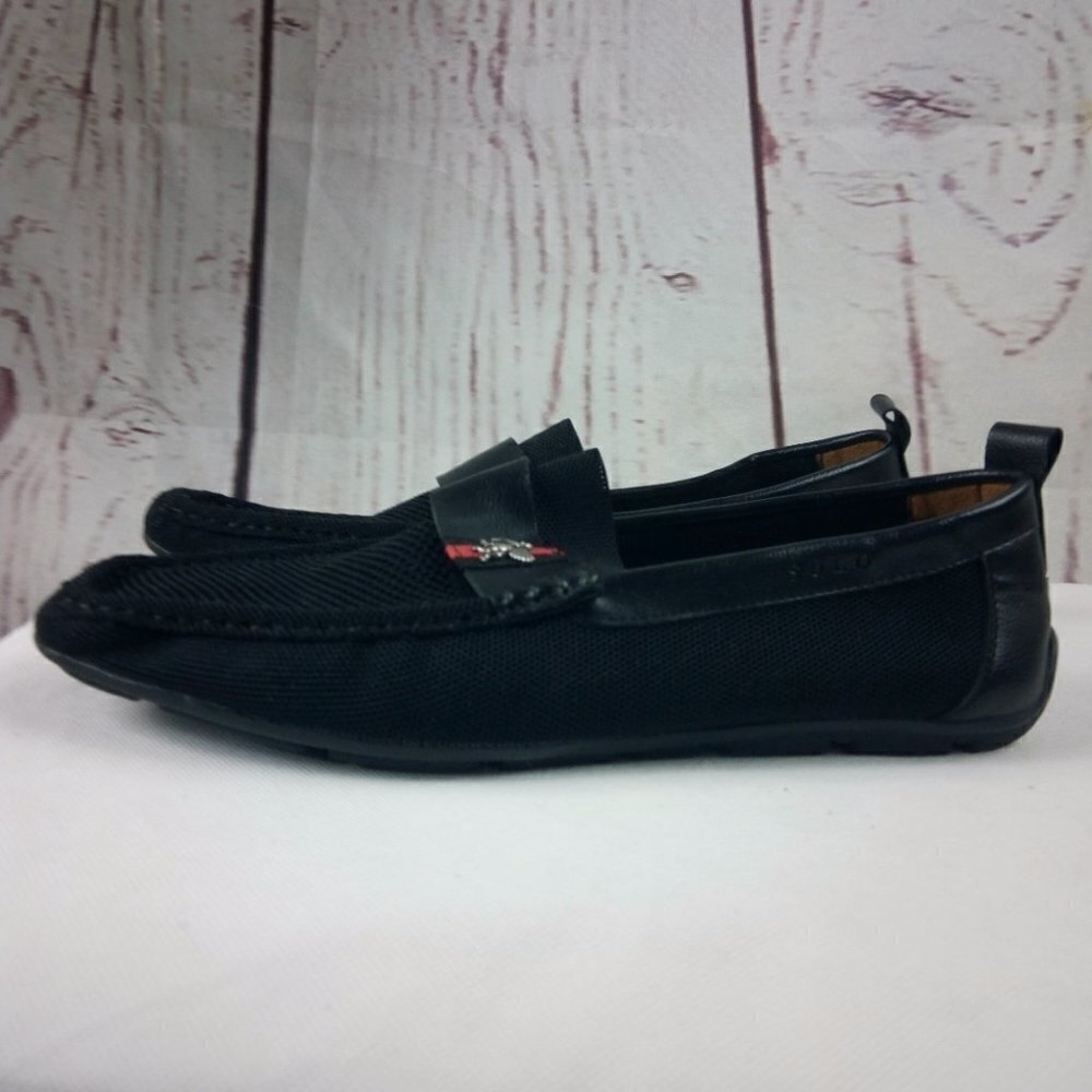 Solo Special Edition Men's Black Faux Leather Slip-On Loafer Shoes - Picture 3 of 12